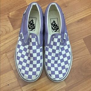 Vans Lavender Checkered Slip-On Shoes Size 7
